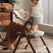 可折叠椅子家用靠背椅舒服久坐办公可叠放凳子不占空间实木色餐椅