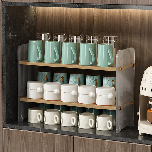 杯架桌面杯子收纳架亚克力置物架厨房水杯架茶水间咖啡杯分层架子