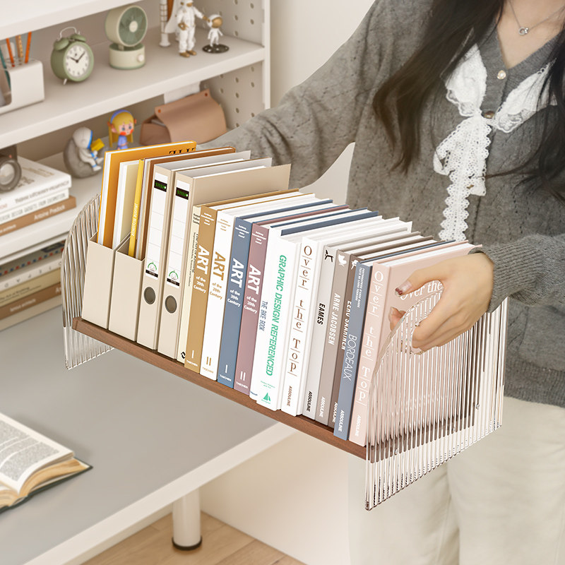 桌面书立书架收纳盒学生书本收纳架分隔板亚克力办公室文件置物架