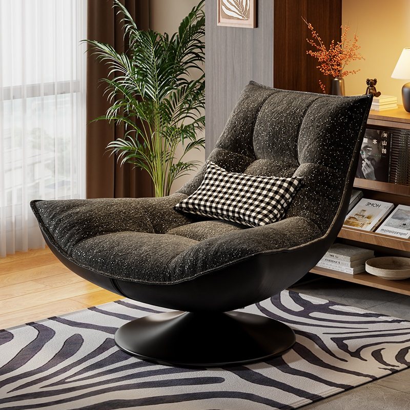 懒人沙发椅意式真皮转椅可旋转阳台客厅现代简约设计师单人沙发椅