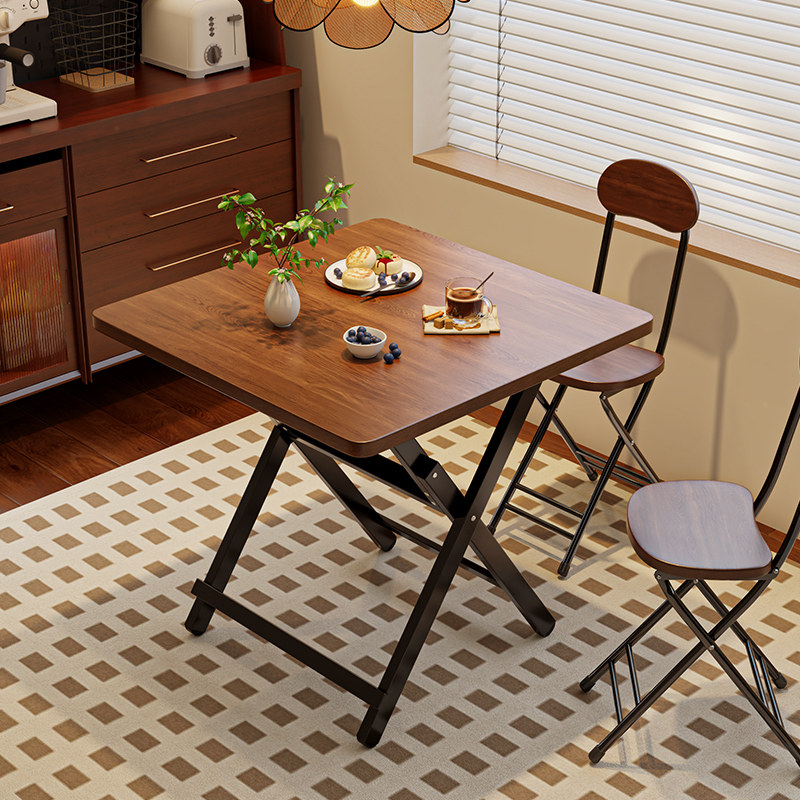 小桌子可折叠桌餐桌家用户型简易圆桌出租屋户外便携摆摊吃饭方桌