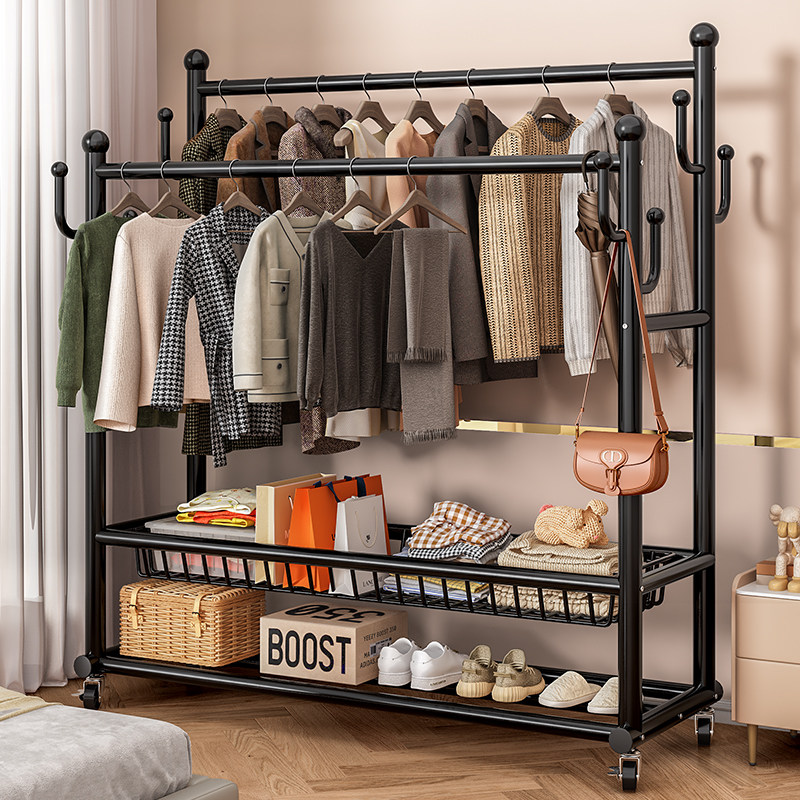 卧室落地挂衣架家用置物架子