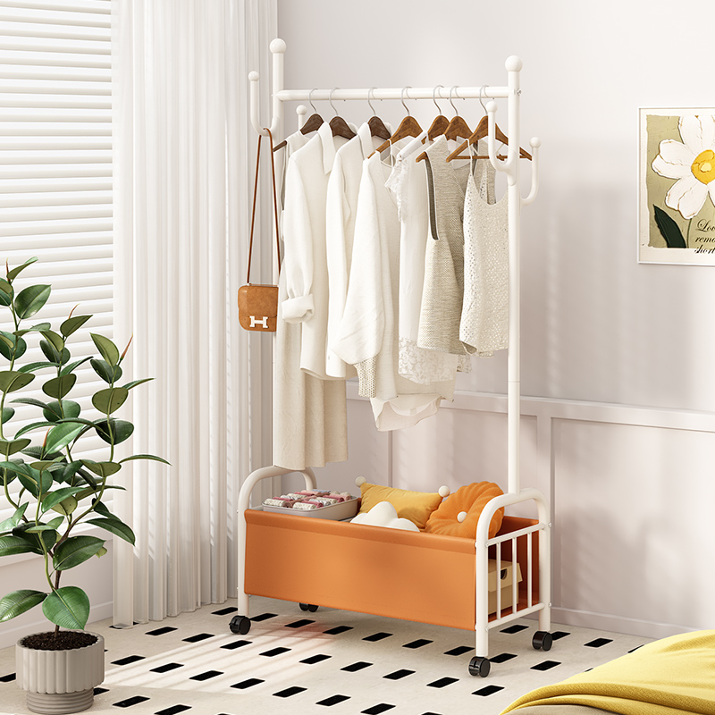 卧室落地皮兜衣帽架多功能置物架