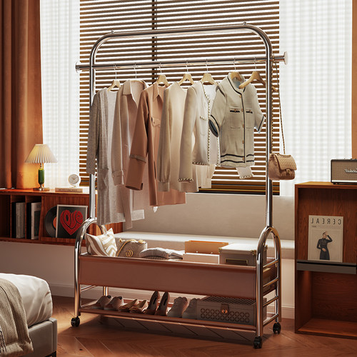 中古风落地挂衣架卧室晾晒衣帽架