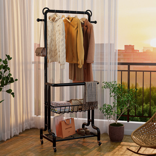 可移动落地挂衣架入户玄关卧室家用衣帽架房间不占地置物架挂包架