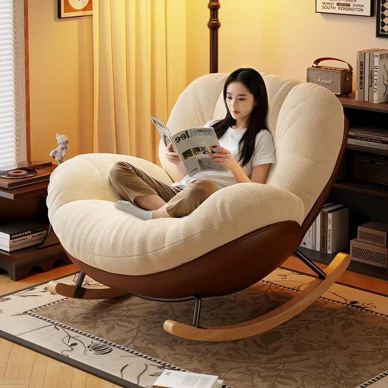 蛋壳摇摇椅躺椅成人可睡觉轻奢懒人沙发椅阳台休闲单人椅2026新款,住宅家具,摇椅,淘宝优惠券,粉丝福利购,淘宝优惠卷