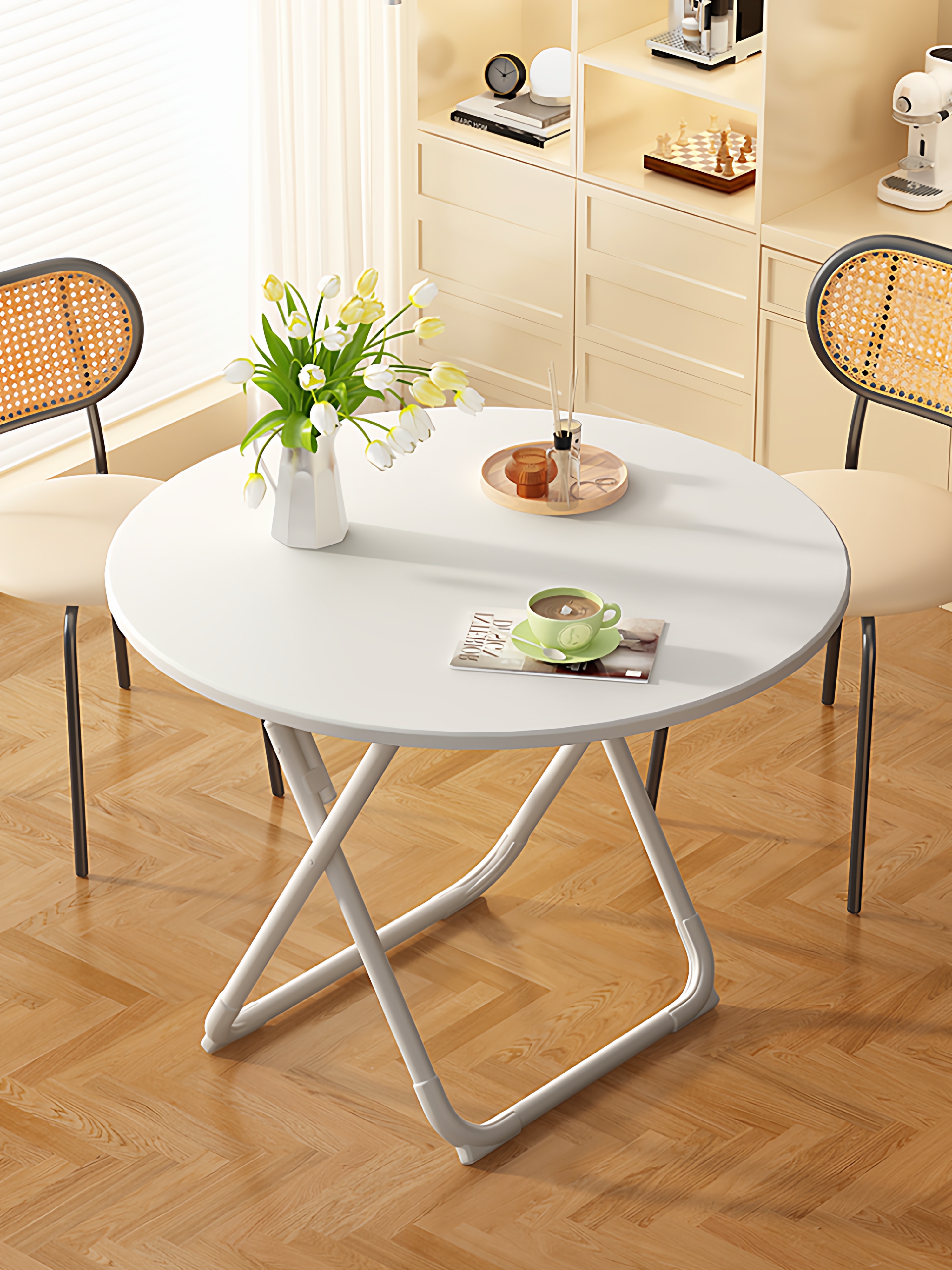 可折叠桌便携式简易餐桌家用户外夜市摆摊小户型吃饭桌椅桌子圆桌