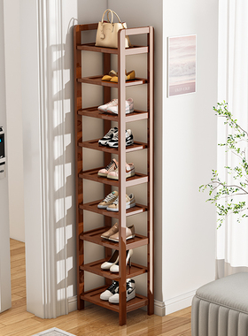 简易鞋架子楠竹门口多层窄小鞋柜家用防尘置物架收纳神器新款2025