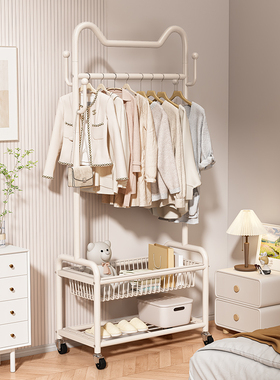 卧室落地挂衣架阳台家用金属衣帽架房间收纳挂包置物架子晾衣神器