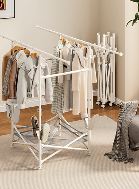 晾衣架室内家用落地折叠不占地方卧室挂衣架晾衣杆阳台凉衣架被子