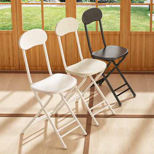 靠背餐椅现代简约家用轻便携可叠放椅子餐厅家用凳子高脚小型圆凳