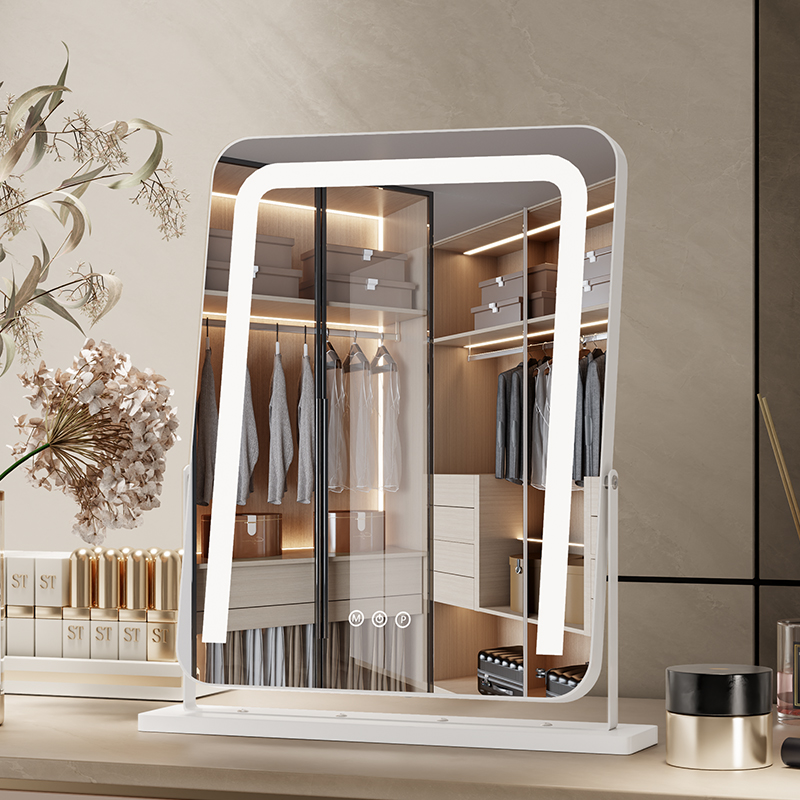 led化妆镜带灯智能台式女生卧室2025新款化妆台桌面轻奢高级镜子