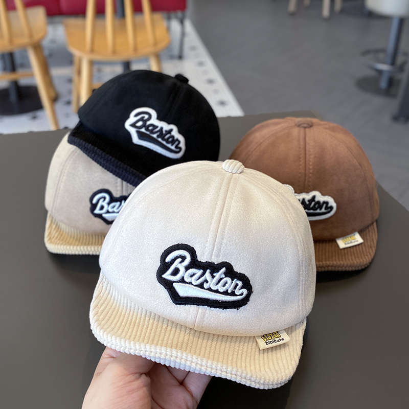 婴儿帽子秋冬新款韩版字母软檐百搭鸭舌帽婴幼儿防风宝宝棒球秋潮