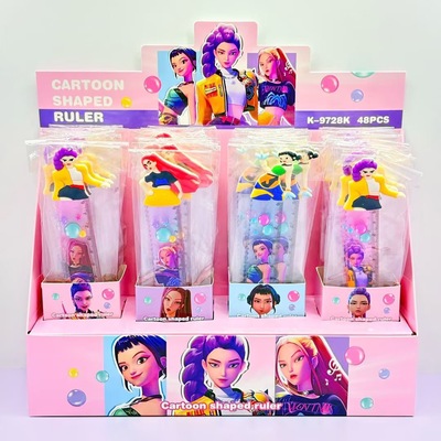 外贸爆款kpop猎魔女团卡通直尺波浪尺子demon hunters文具huntrix