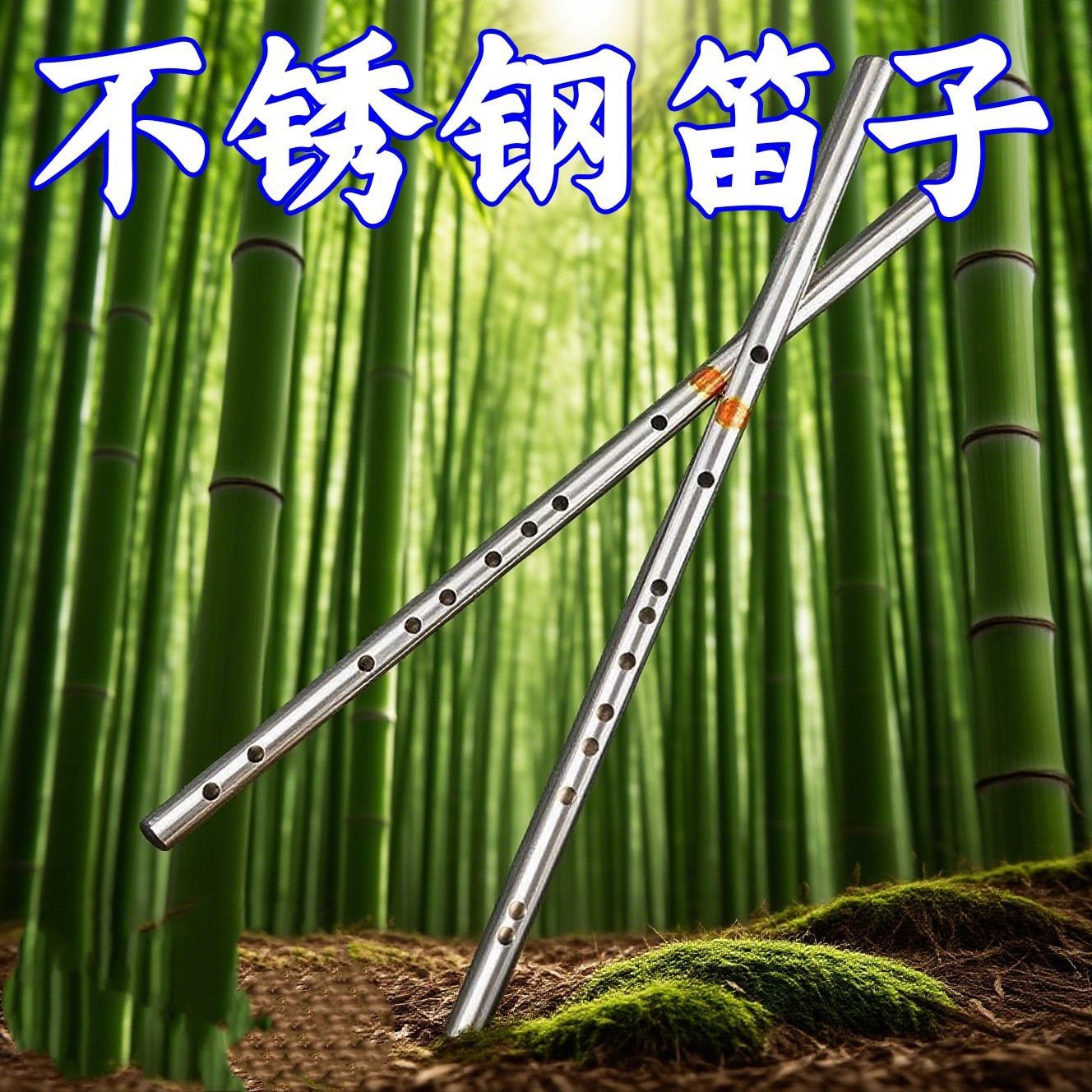 一体加厚不锈钢笛子初学古风横笛金属专业演奏防霉防裂乐器防身
