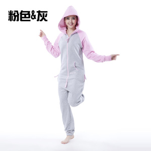 Nordic Way 抓绒连体卫衣 嘻哈风 显瘦宽松拉链 连体衣 春秋冬 女