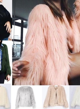 Women's warm winter faux fur hooded coat女装外套