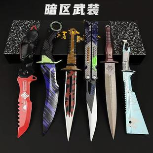 暗区突围周边突击小刀匕手首急袭弯刀合金瑞兔涂鸦利刃折叠刀模型