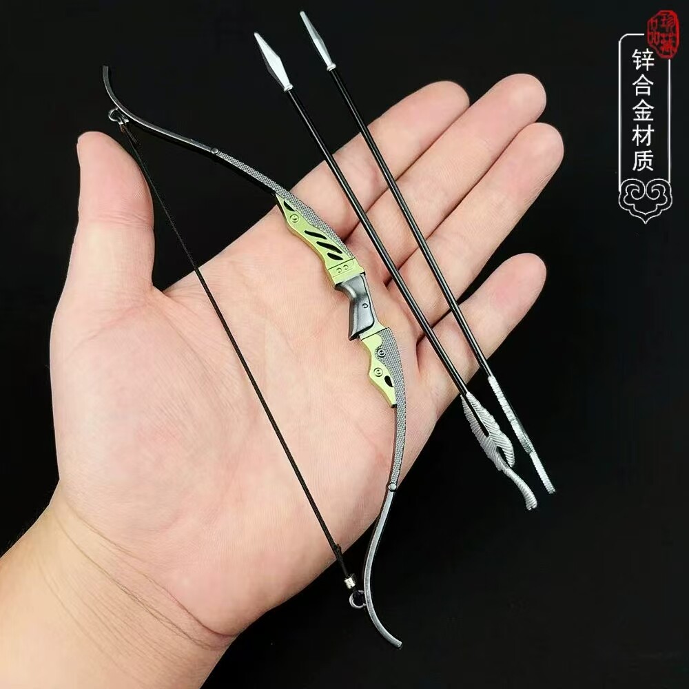 吃鸡周边金属武器模型爆炸烈弓玩具合金游戏道具可以拉小弓箭摆件