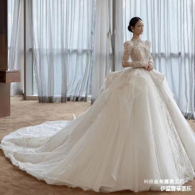 新款出租租赁免押金2023重工婚纱结婚礼服婚服主纱出嫁女
