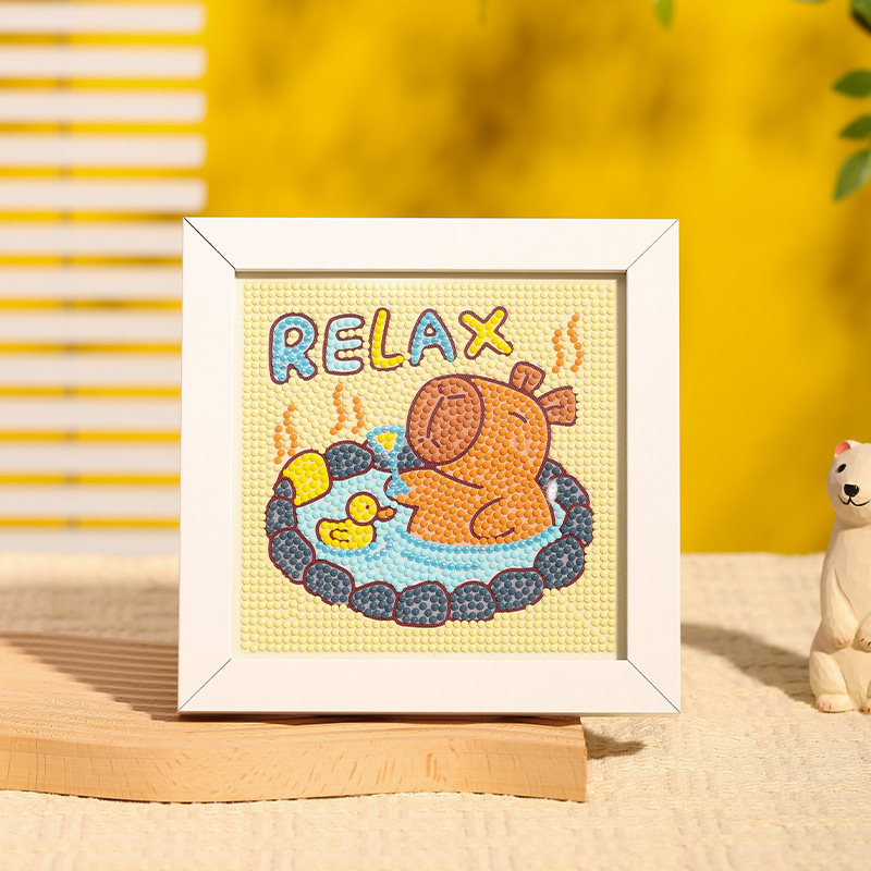 蒂彩DC2025年新款卡皮巴拉钻石画手工diy十字绣带框钻石绣儿童5d,居家布艺,钻石绣,淘宝优惠券,粉丝福利购,淘宝优惠卷