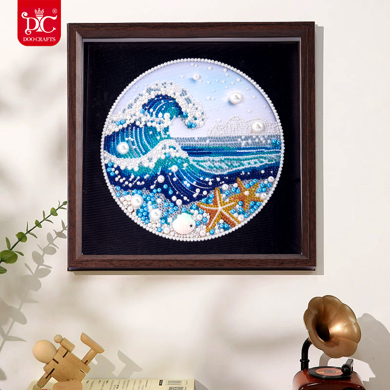 2025年新款海浪带框钻石绣
