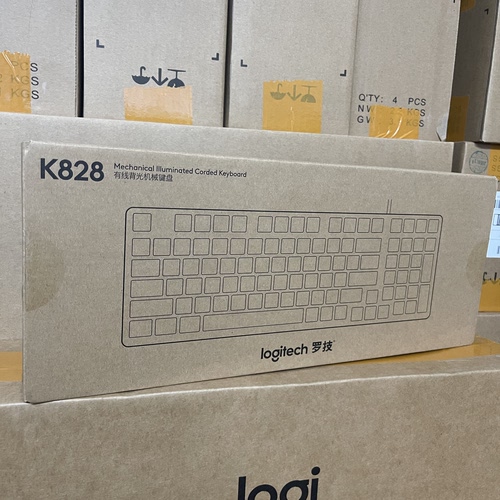 罗技K828有线机械键盘K845升级款98配列悬浮式按键办公游戏键盘