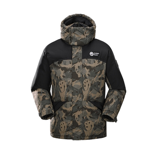 【雪豹】骆驼男装短款羽绒服男士冬季加厚保暖白鸭绒立领连帽外套