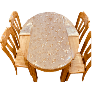 pvc餐桌布伸缩折叠椭圆形软玻璃防水防油防烫免洗圆桌台布水晶板