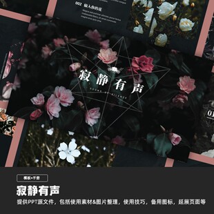 PPT贩卖机【沐白】寂静有声-高级简约大气暗色PPT模板