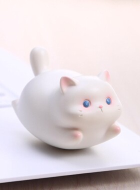可爱暹罗猫咪手办摇摇乐摆件三花猫白猫桌面治愈系新年创意小礼物