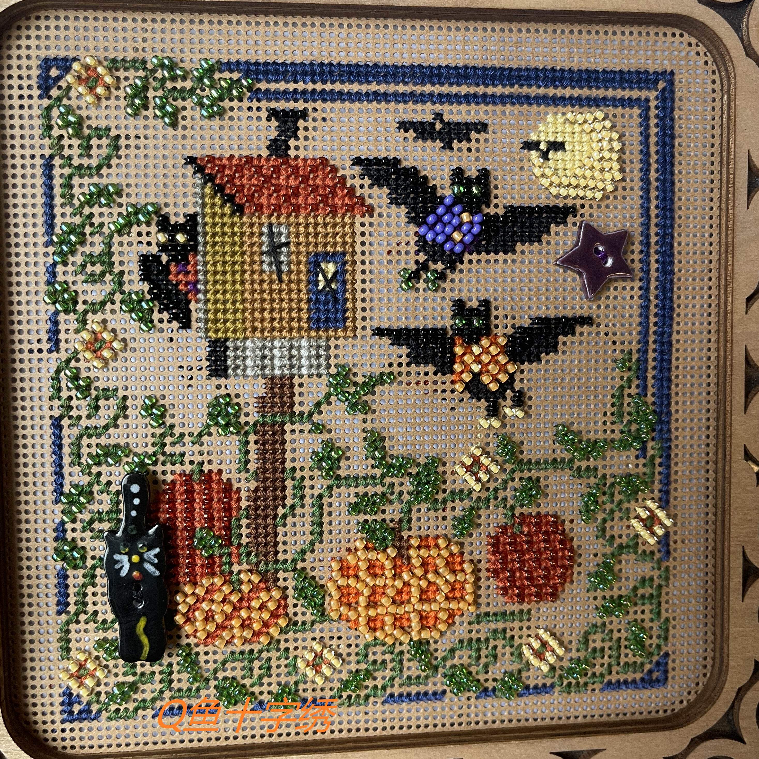 Q鱼十字绣 MHCB164  MH珠 自制陶瓷扣 纸板 现货 MQ