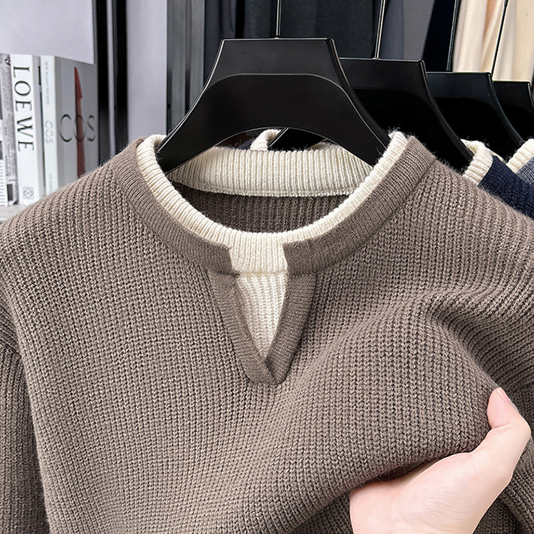 圆领青春活力风套头青年不易变形针织衫/毛衣