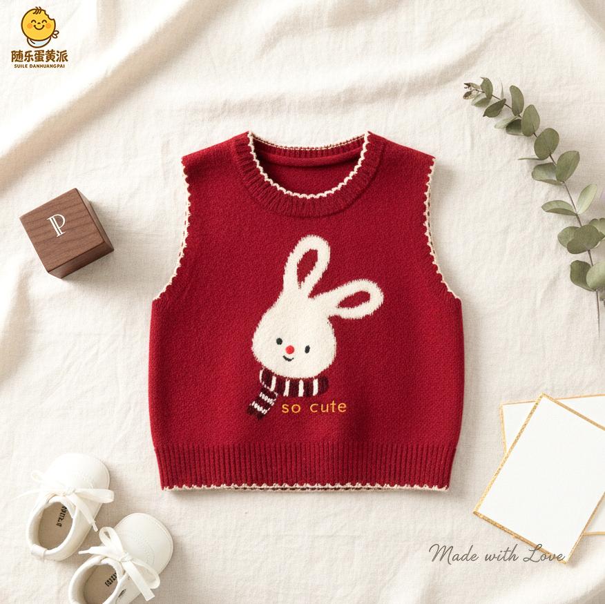 宝宝保暖加绒毛衣马甲