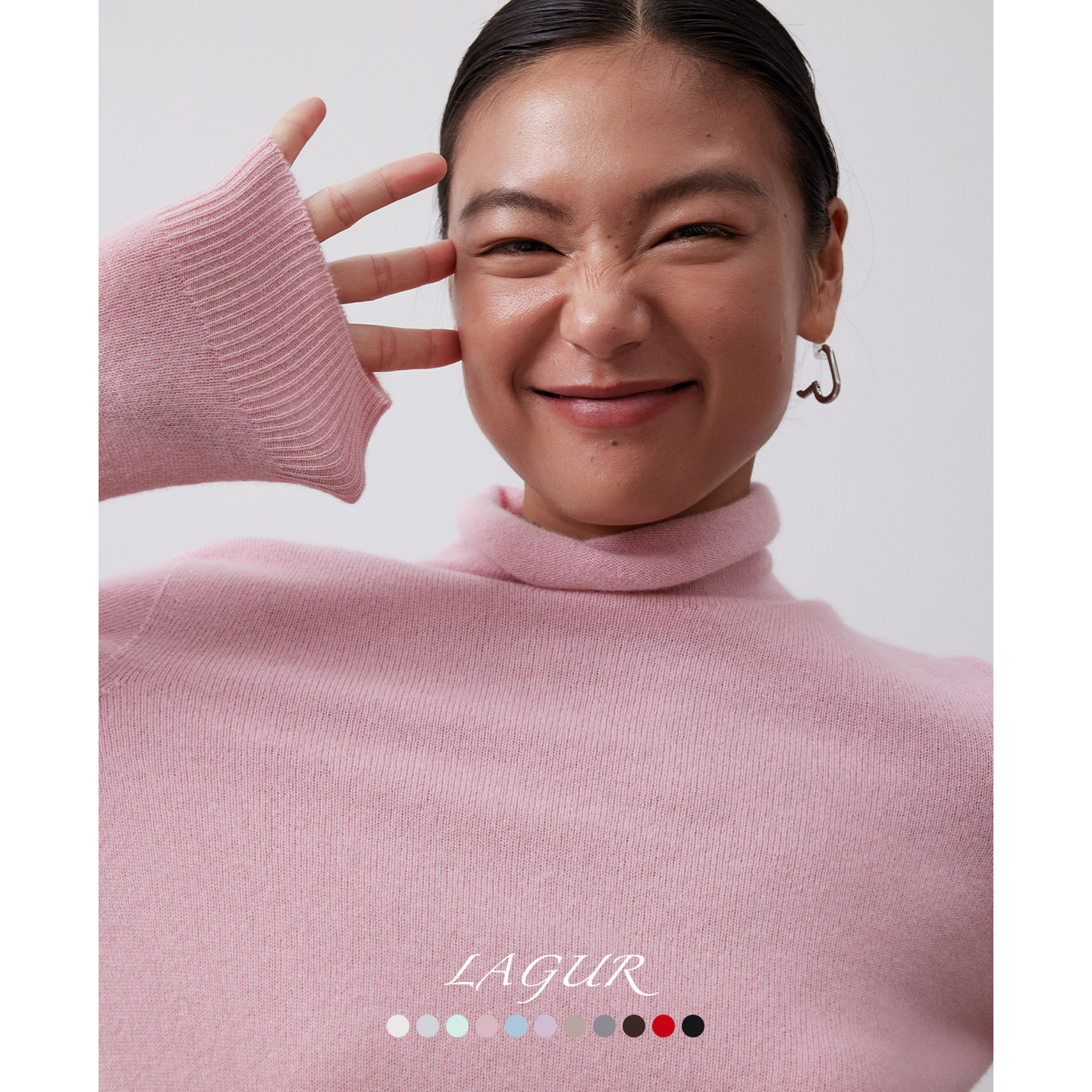 Lagur山羊绒打底！＜一组莫兰迪＞无缝一体打底衫堆堆领加厚毛衣