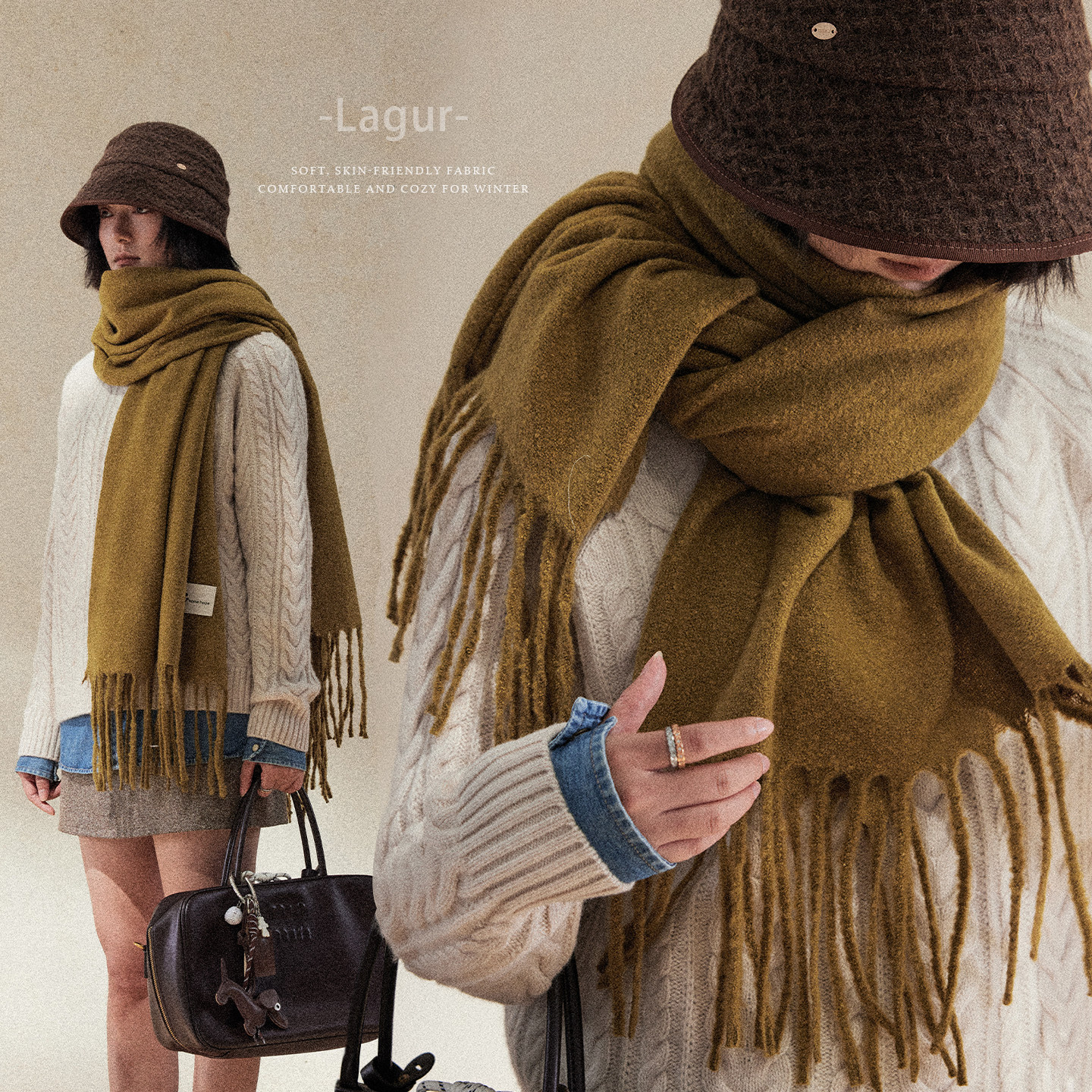 经典之作~北海道珍珠白氛围感（加大版）纯色流苏围巾女冬季披肩,服饰配件/皮带/帽子/围巾,围巾/丝巾/披肩,淘宝优惠券,粉丝福利购,淘宝优惠卷