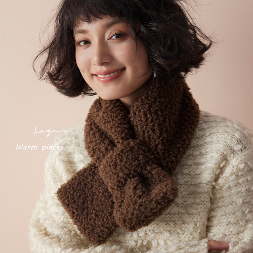 摇粒绒穿戴方便小围巾男女同款冬