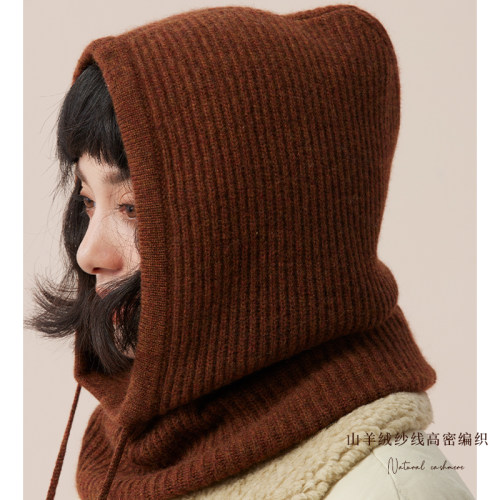 秋冬季百搭连帽羊绒加厚围巾围脖