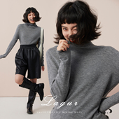 口碑「断货王」100%羊毛无缝一体堆堆领高领宽松显瘦打底衫 内搭女