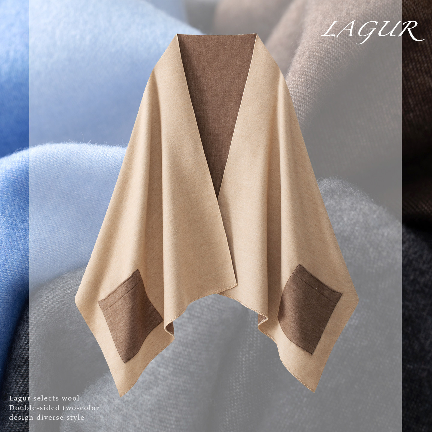 Lagur口袋围巾＜A类精纺羊毛＞女冬季加厚保暖披肩斗篷外搭高级感,服饰配件/皮带/帽子/围巾,围巾/丝巾/披肩,淘宝优惠券,粉丝福利购,淘宝优惠卷