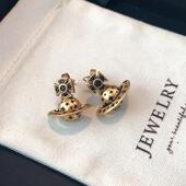 立体古铜色西太后土星耳钉2026新款 小香风耳环轻奢高级感耳饰 爆款