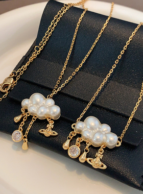 XMR欧美小众设计感土星云朵项链