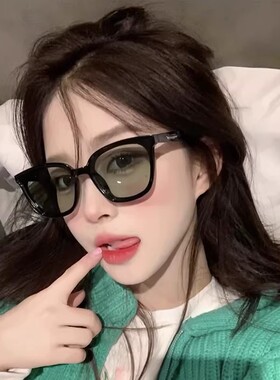 方形绿色gm墨镜女高级感防晒网红韩版2023新款太阳镜防紫外线街拍
