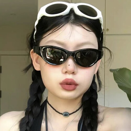 折叠发箍猫眼墨镜女款高级感方圆脸海边偏光防紫外线太阳眼镜街拍
