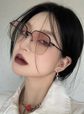 2023韩版gm新款粉色渐变墨镜ins纯欲网红街拍复古圆脸太阳眼镜女