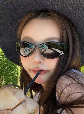 发箍墨镜女欧美y2k辣妹时髦高级感街拍度假太阳眼镜防紫外线圆脸