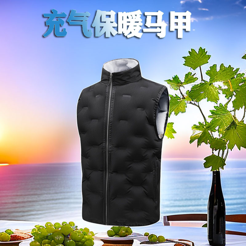 标准版型冬季拉链充气服马甲保暖