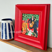 饰画 背景墙装 可可 画廊多巴胺红色系马蒂斯野兽派波普包豪斯风格