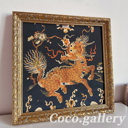 新中式中古风吉祥寓意麒麟装饰画