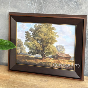 可可的画廊《致橡树》风景中古法式美式高级感胡桃色外框客厅挂画